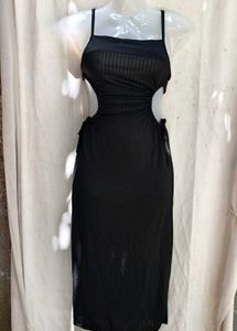 I. Chic Black Cut-Out Midi Dress