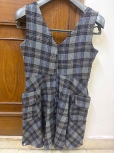 Gray Plaid Dress