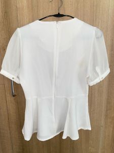 Chic White Sheer Sleeve Top