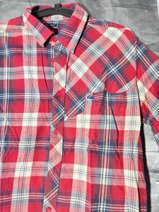 Quik silver Classic Red Plaid Long Sleeve Shirt
