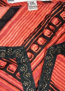 Red &amp; Black Striped Kurta
