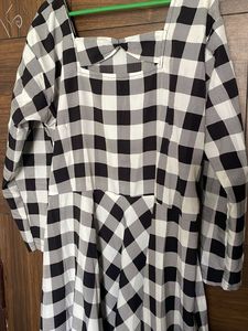 Monochrome Checkered Dress