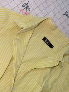 Yellow Striped Button-Up Shirt