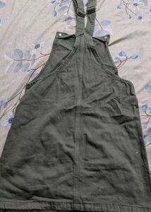 Olive Green Pinafore Dress denim