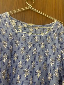 Blue Printed Corset Kurti