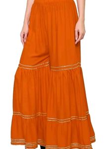 Orange Sharara Set With Butterfly Net Dupatta