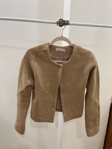 TAN BROWN WOOL SHORT BLAZER