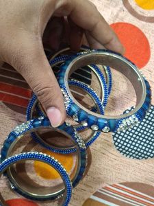 Sparkling Blue Stone Bangles