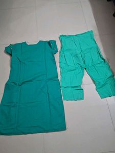 Teal Kurta with Pants Set