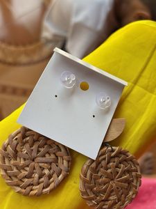 Boho Woven Round Drop Earrings handmade