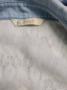 Denim &amp; Lace Button-Down Shirt