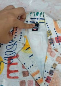 kid's Printed Blazer &amp; Peach Trousers Set