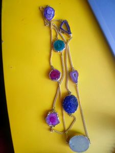 Agate Long Gemstone Necklace