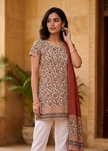 Bohemian Block Print Kurta Top