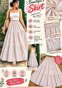Beautiful Tiered Maxi Skirt with Print