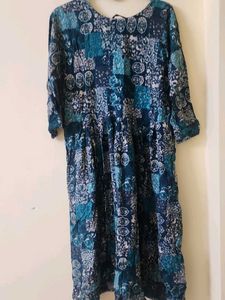 Patchwork Print anarkali kurti