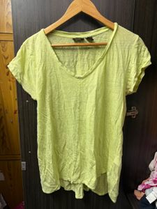 Lime Green V-Neck New T-Shirt