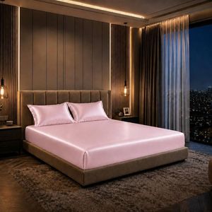 Luxury Pink Satin Sheet Set