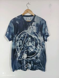 Greyish Blue Graphic Printed T-Shirt ( Men's)