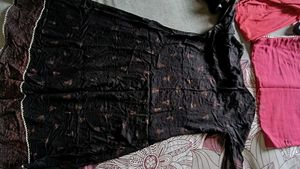 Elegant Black Kurta chudidar and duppata set
