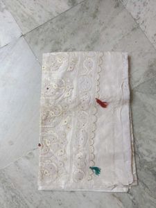 Elegant White Chikankari Saree