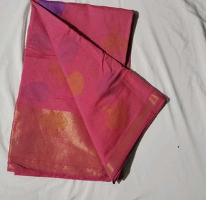 Elegant Pink Printed Saree never used
