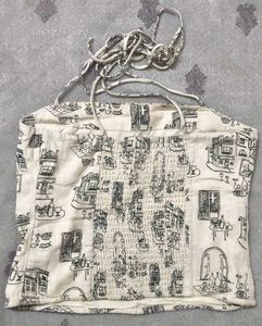 Cute Graphic Print Crop Top