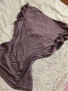 Purple Embroidered