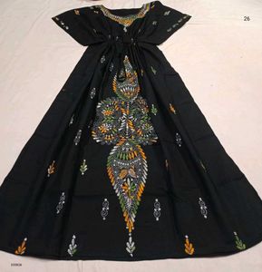 Hand Kantha Embroidered Kaftan Dress