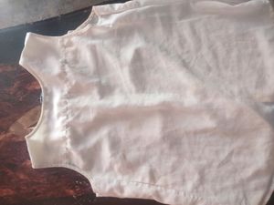 Off White Shirt Style Top For Womens