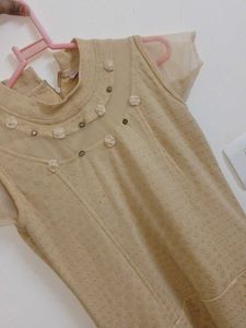 Elegant Beige Embellished Gown
