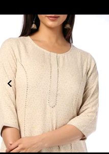 Elegant Beige Printed Kurti