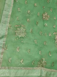 Elegant Green Embroidered Saree