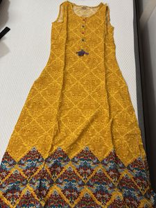 Yellow Printed Kurta
