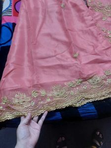 pakistani Beautiful Pink sharara Set with Gold Emb