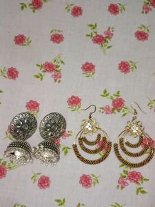 Elegant Jhumka &amp; Hoop Earrings Set