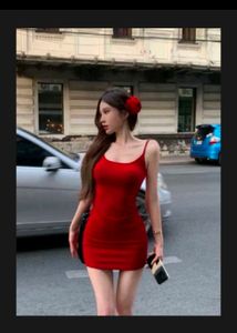 red cherry dress 34 inch strechible