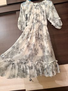 Grey half shoulder dress