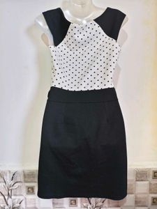 Chic Polka Dot &amp; Black Skater Dress