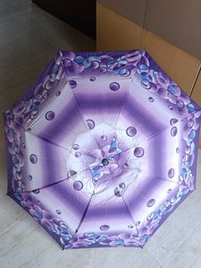 3 Fold Pretty Purple Bubble Print Umbrella