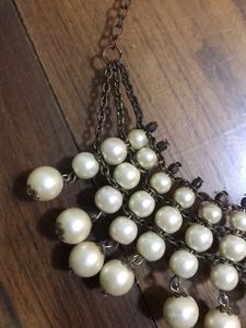 Pearl Drop Oxidised Necklace