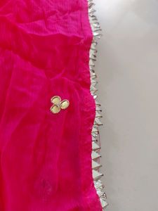 Beautifully Pink Heavy Duppatas Full Length