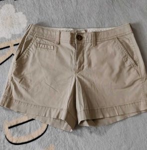 Beige Cotton Shorts
