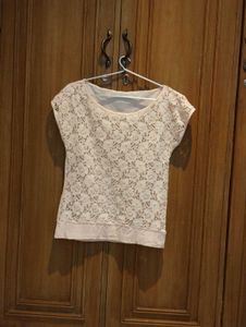 Mango Basics Lace Top - Size Small