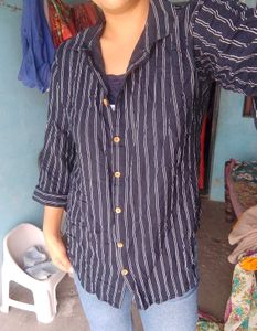 Striped Button-Up Shirt