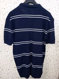 LYDIAVINE Men's knitted Striped Polo Shirt