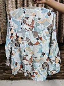 Patterned Long Sleeve Button Down