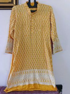 Yellow Embroidered Kurta
