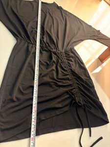 Chic Black Ruched Dress