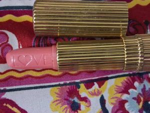 Pink Lipstick with Gold Case